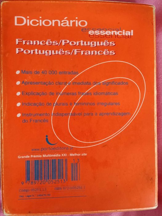 Dicionário Essencial Francês Português Porto Editora