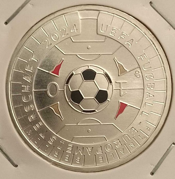 Campeonato Europeu de Futebol. Moeda .11 euro prata Alemanha 2024
.
