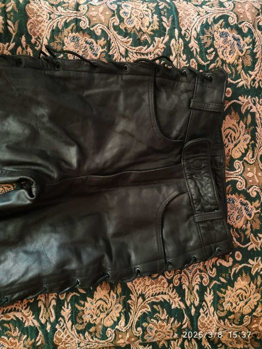 Жіночі кожані штани Genuine Leather, байкерські штани, мото штани