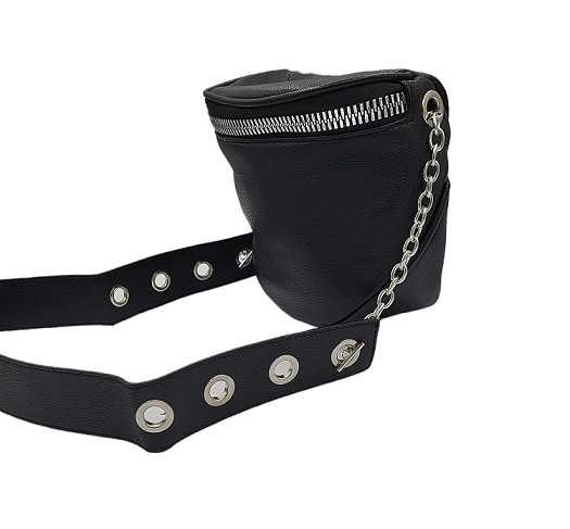 Torebka nerka czarna z łańcuszkiem