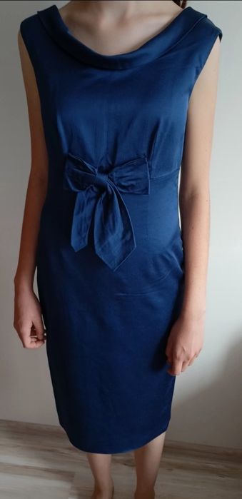 Wyjściowa, niebieska, letnia sukienka S Hera