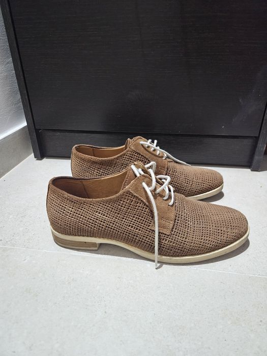 Sapatos castanhos pele sintetica da code woman