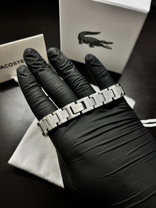 Bransoletka Lacoste męska srebrna