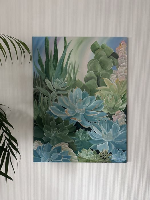 Картина Сукуленти 80*60 см акрил