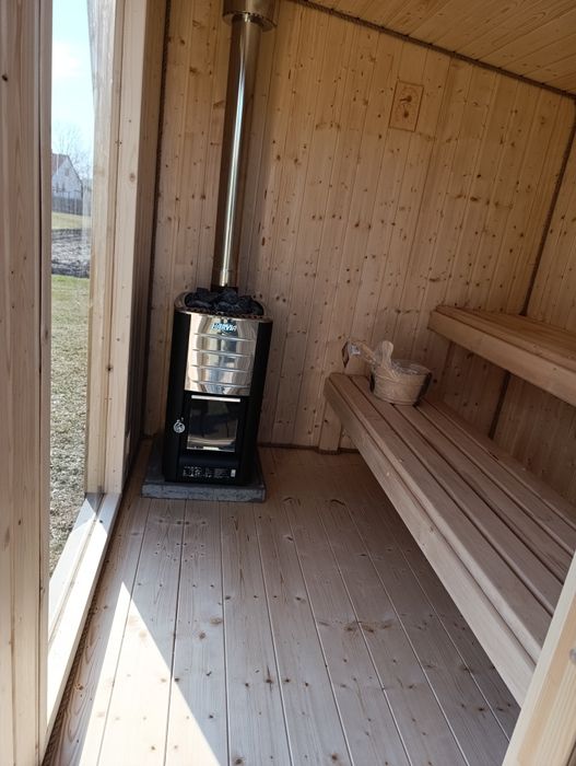 Sauna ogrodowa izolowana z tarasem