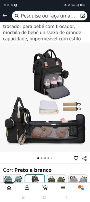 Mochila com trocador cinza escura