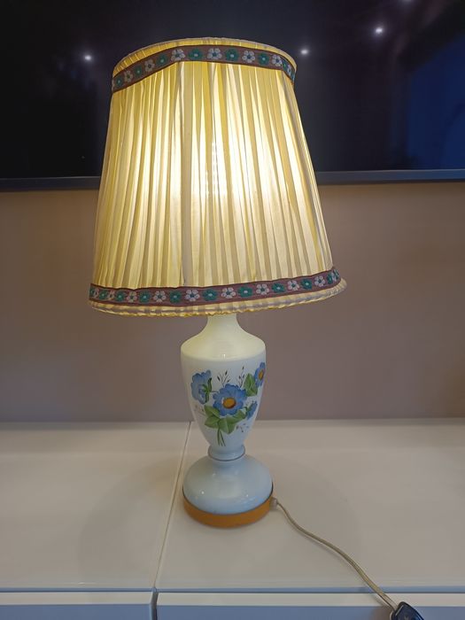 Lampa stołowa szklana Prl retro vintage