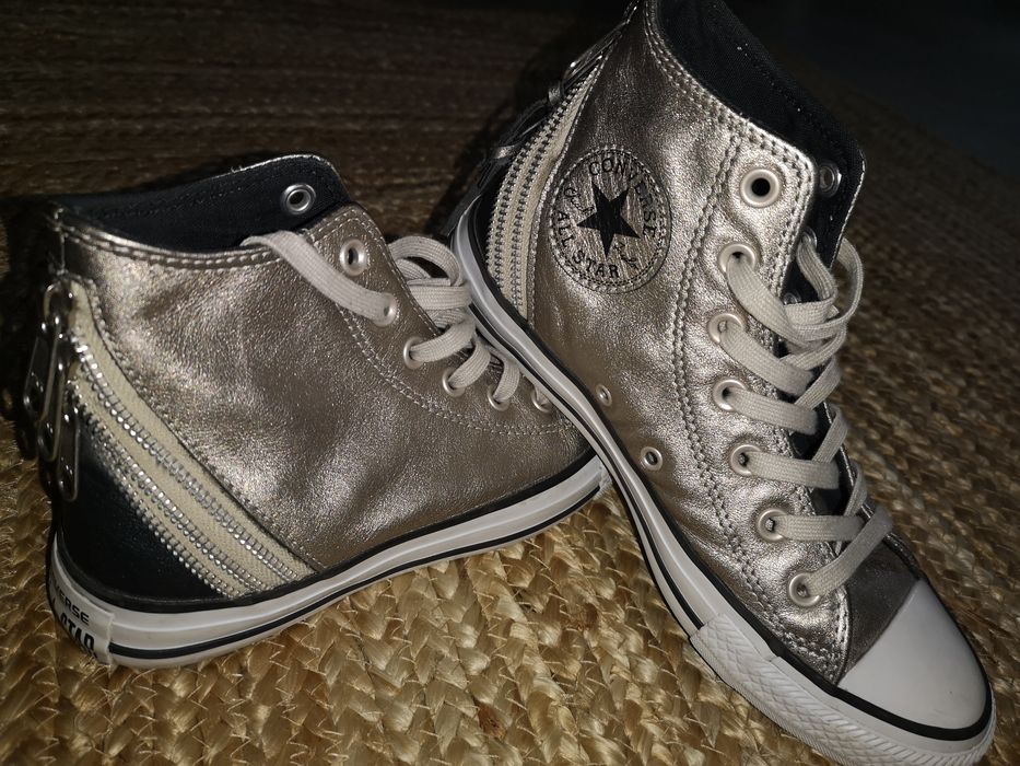 Converse 37.5 trampki złote zamki