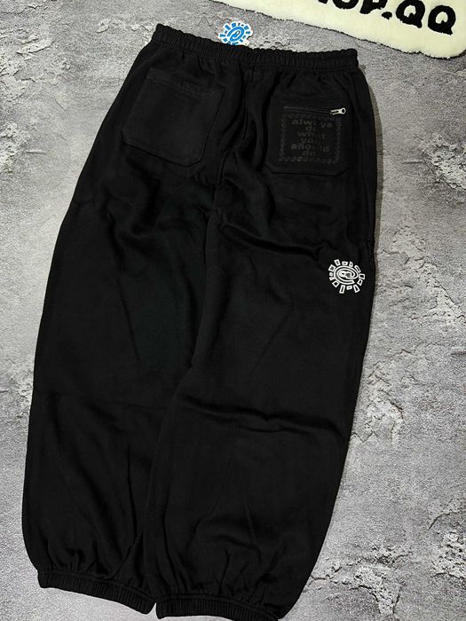 Sweetpatns adwysd широкі базові спортивні black  штани baggy на флісі