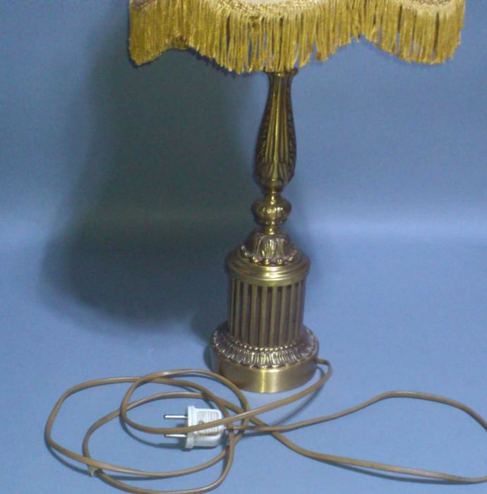 Skandynawski design lampa stołowa styl empire Einar Bäckström mosiądz