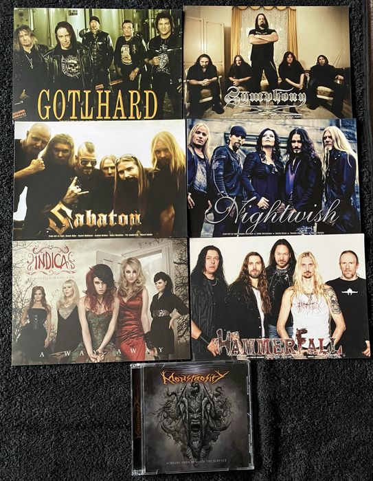 Postais Symphony X Nightwish Hammerfall Sabaton Gotthard Indica