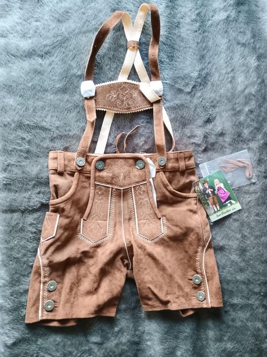 Strój ludowy spodnie bawarskie skórzane chłopięce