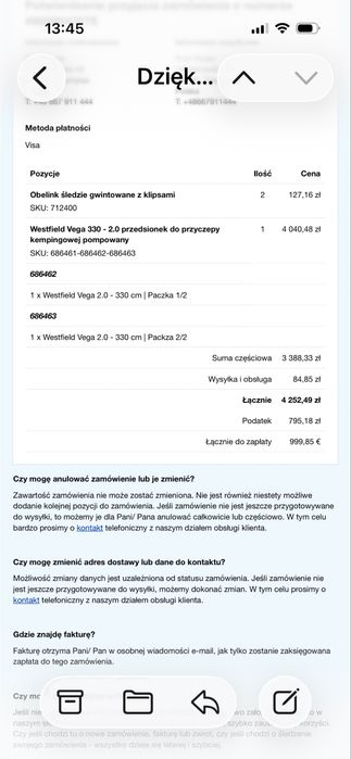 Przedsionek Westfield Vega 330 - 2.0