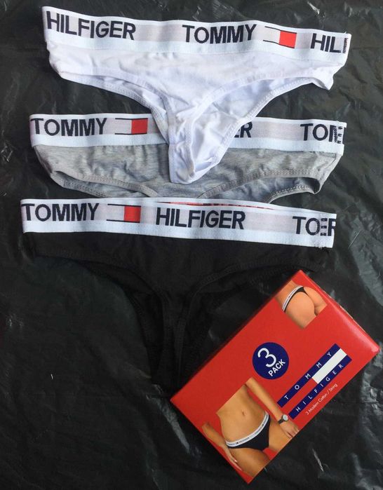 S M L XL 3pak Majtki Stringi Komplet Damskie Guess Stanik