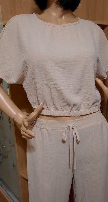 Костюм Shein жатка р. L 40-42 топ блуза брюки палаццо