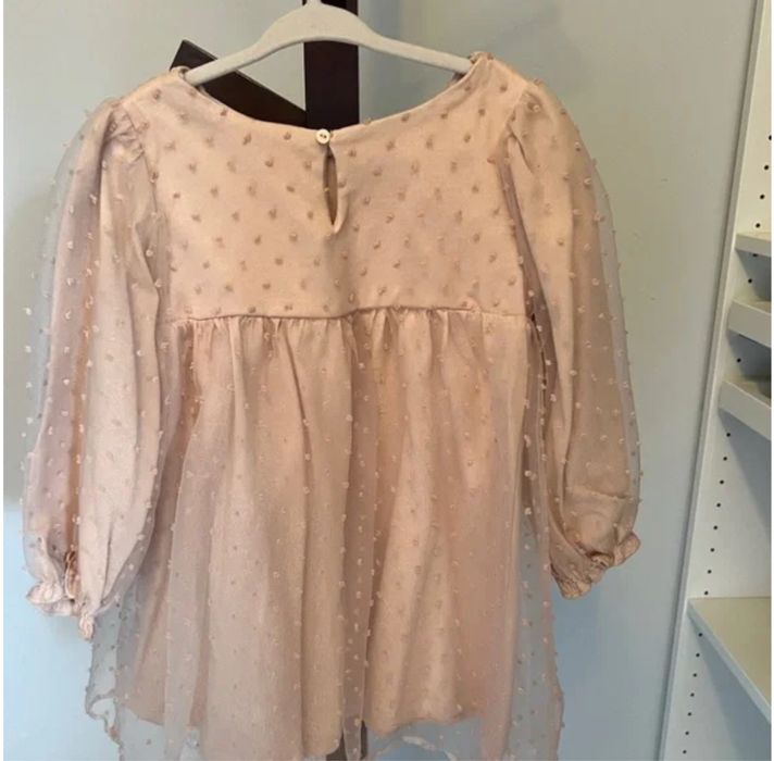 Пудрова Ніжна сукня zara, святкова сукня zara, нарядна сукня zara