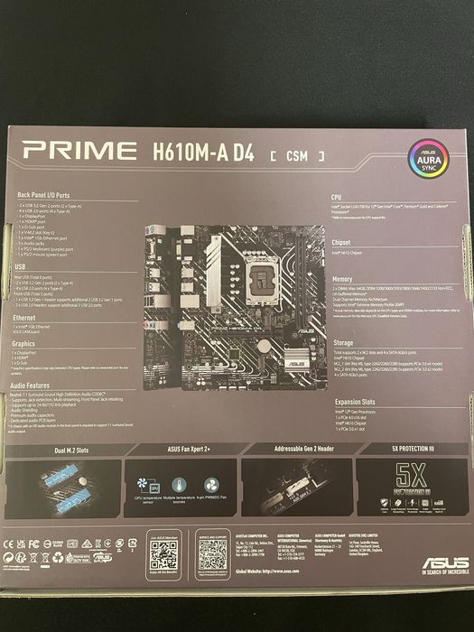 Motherboard Asus Prime H610M-A D4 mic-ATX DDR4 + Antena wifi e BT