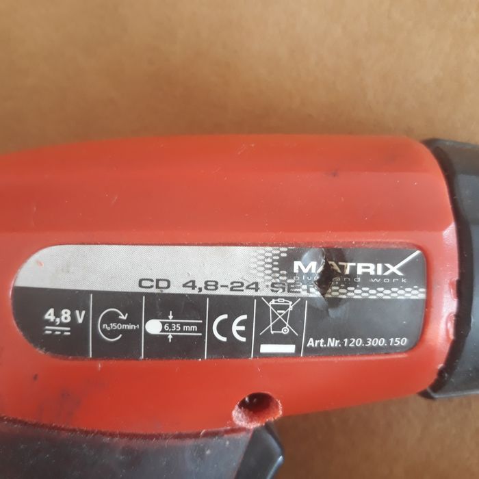 Электрический шуруповерт matrix, отвертка, викрутка