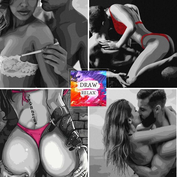 Картина за номерами, Сюжети Ню, Еротика, ОПТ ціна!