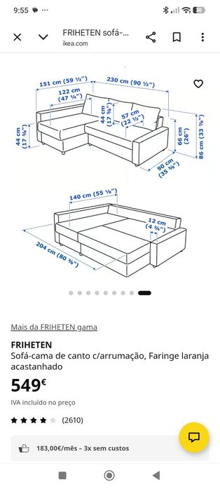 Chaise long / sofa Ikea