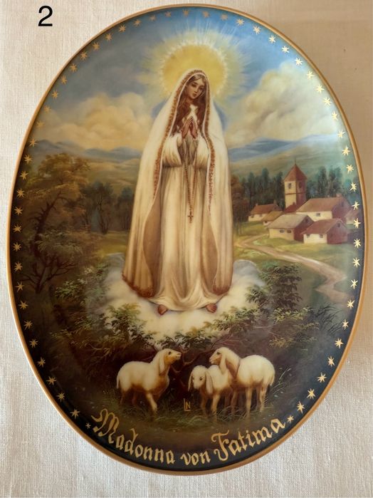 Вінтажні колекційні настінні панно репродукція картин на фарфорі .