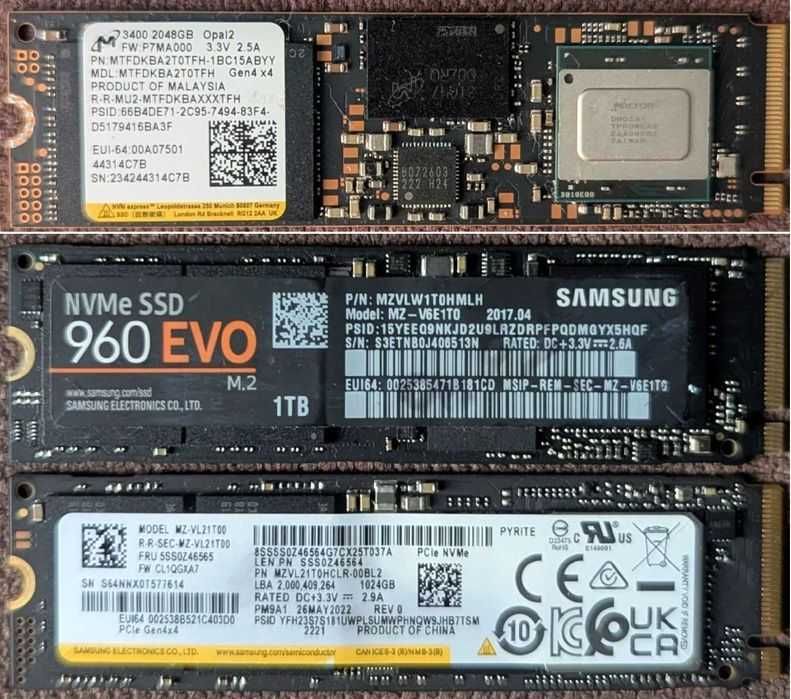 SSD  NVME PciE 4.0/3.0  (256-512gb-1TB-2TB) !!!