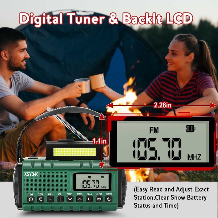 Rádio de Emergência Portátil 10000mAh (Novo)