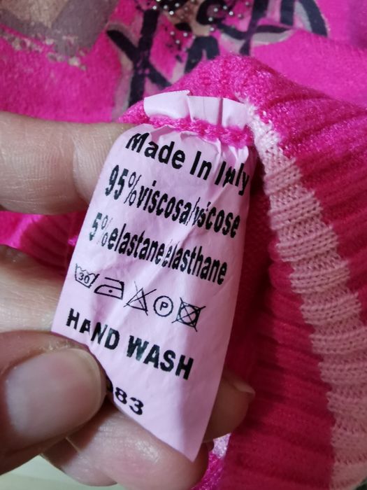 Sweter sweterek damski różowy 40 L Made in Italy serca