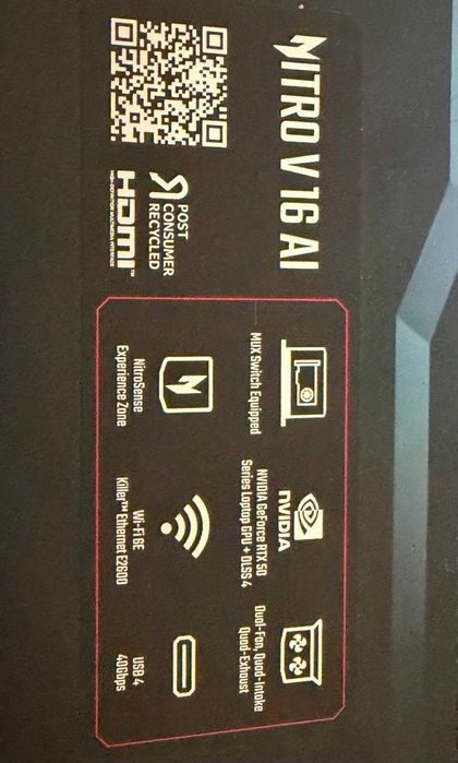 Acer Nitro V16 Ryzen 7 RTX 4060 16GB 1TB SSD - Novo
