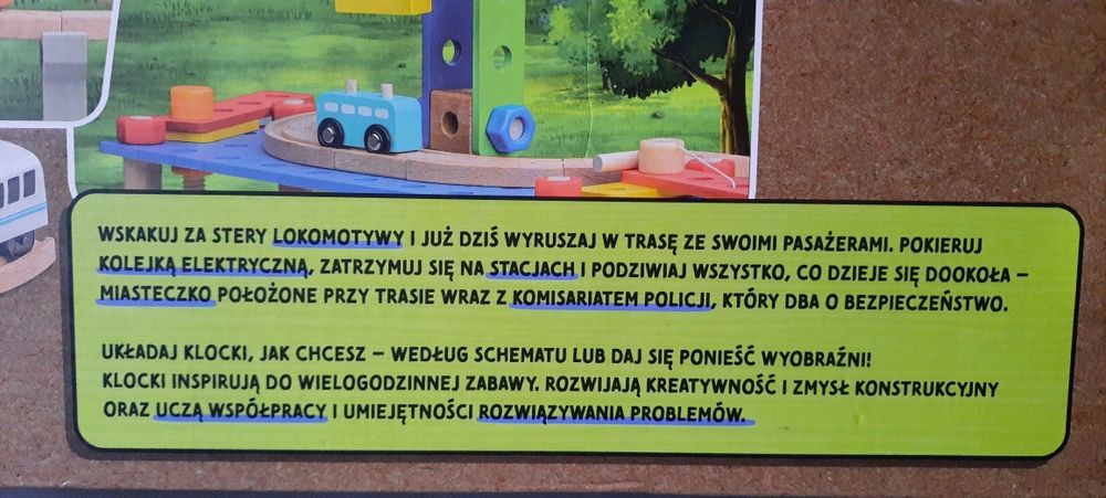 Nowa elektryczna, interaktywna, drewniana kolejka, 94 elementy