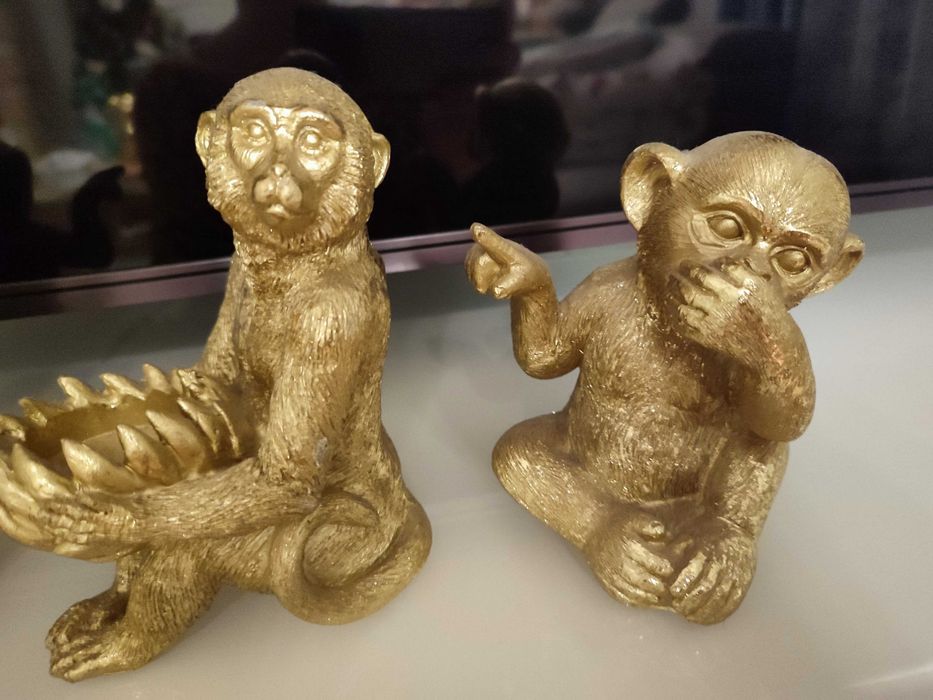 Złote małpki 3 sztuki