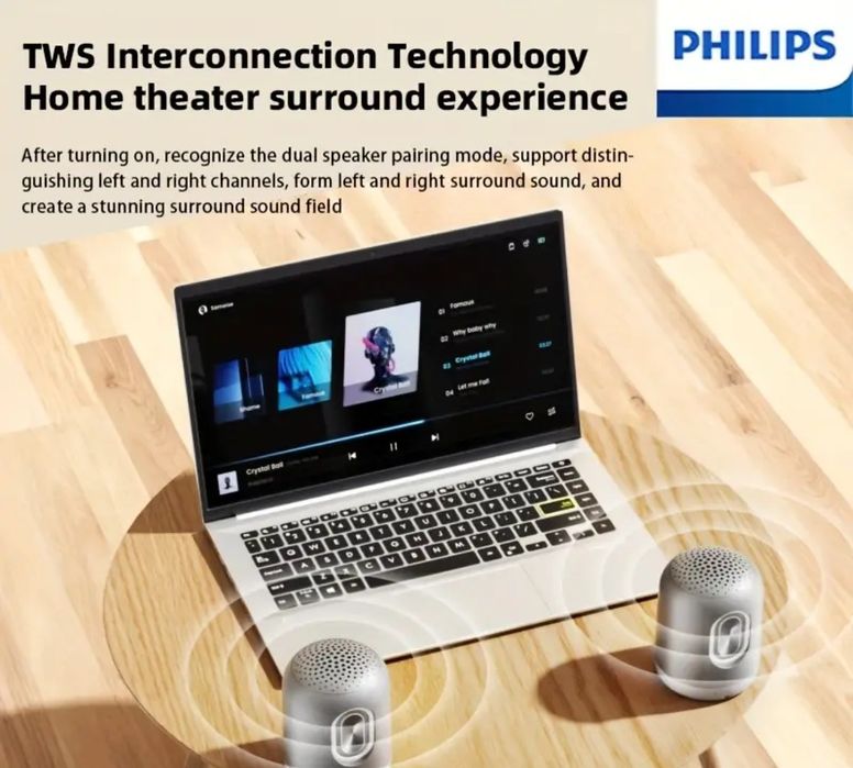 Портативная hi-fi блютуз-колонка PHILIPS TAS 1110