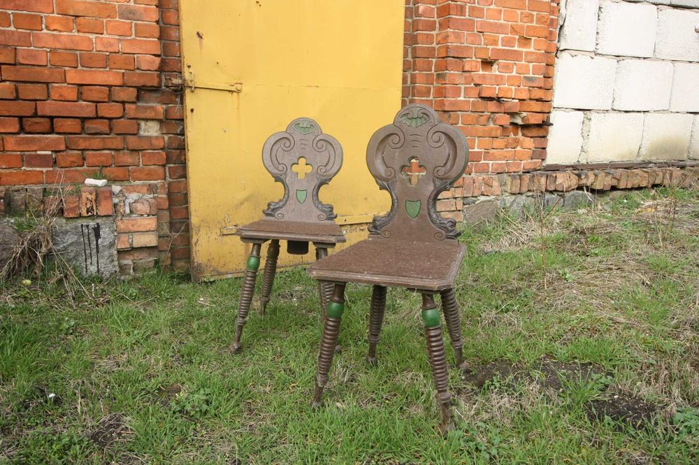 Rustykalne Krzesła Vintage (Para) - Styl Alpejski / Tyrolski