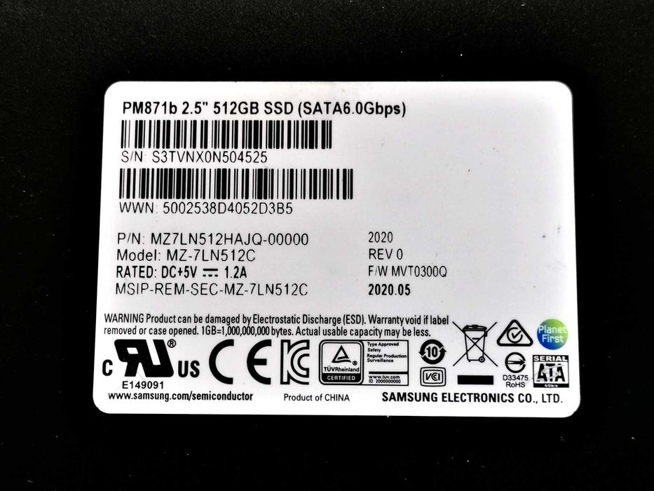 SSD 512GB Samsung Pm871B