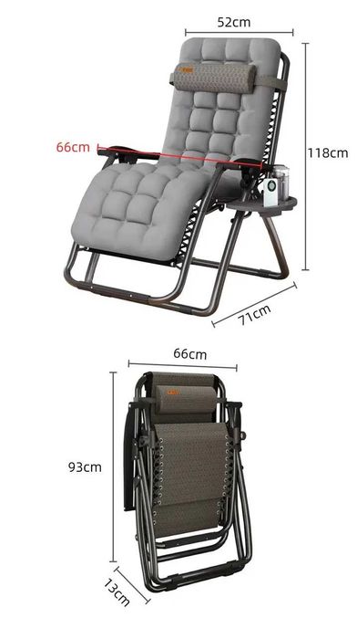 Розкладне крісло шезлонг садовий Zero Gravity WCG R-01 + матрац