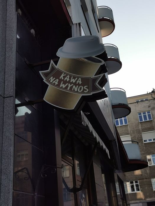Reklama led Makieta zewnętrzna KAWA NA WYNOS kaseton