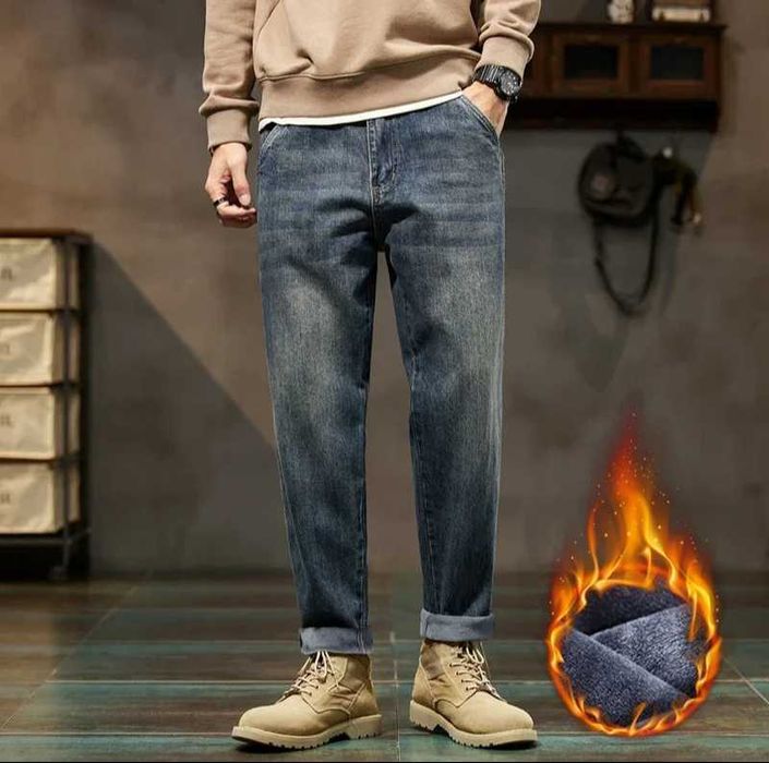 теплі чоловічі джинси FASHION