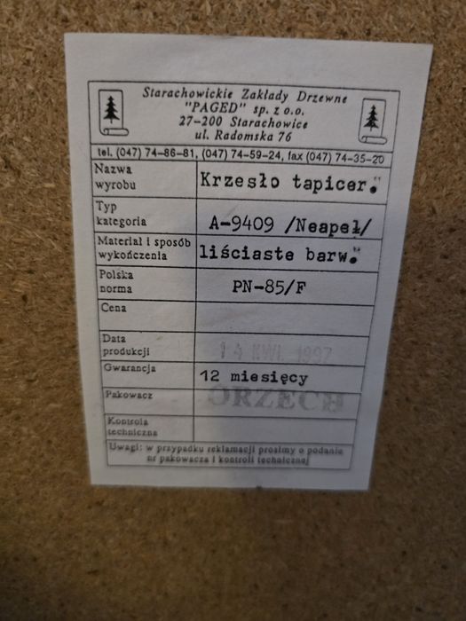 4 krzesła drewniane tapicerowane