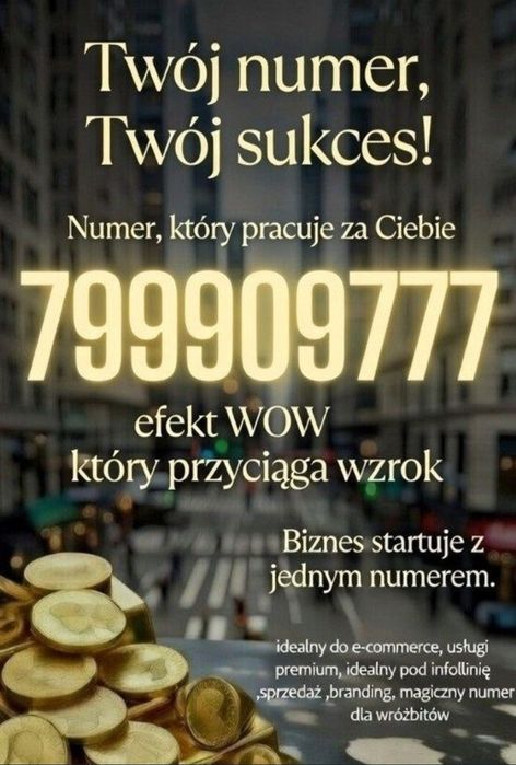 Złoty nr telefonu, premium idealny dla firm e-commerce, OKAZJA TANIEJ