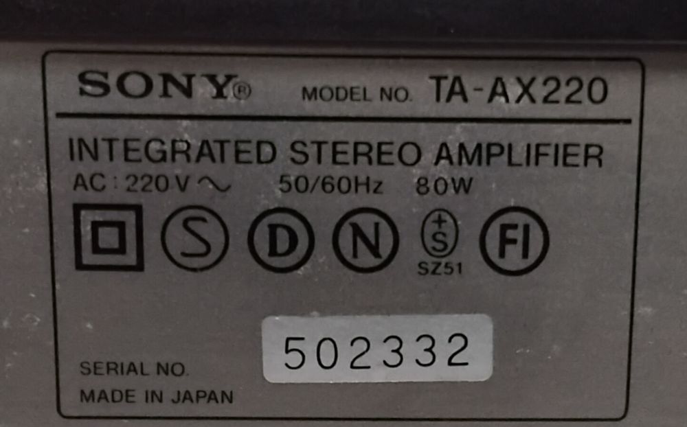 SONY amplificador TA-AX220