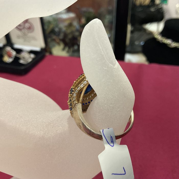 Anel em prata com banho de ouros medi,23 mm