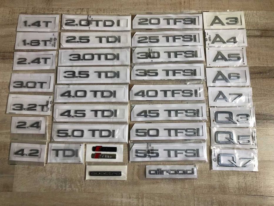 Шильдик Напис Багажника Эмблема Ауди Audi A3 A4 A5 A6 A7 A8 Q3 Q5 Q7 ...