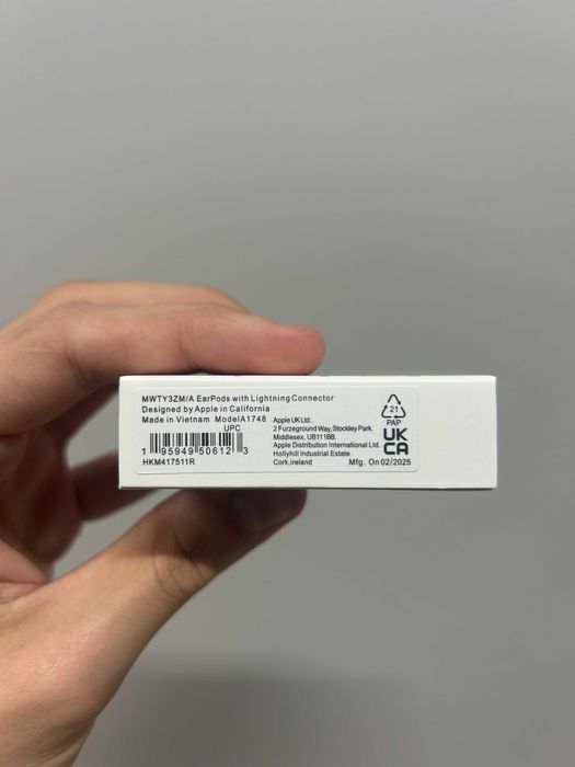 Навушники Apple Earpods Lightning провідні еарподс для айфону iphone