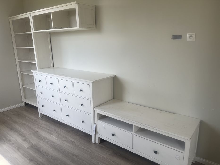 Ikea hemnes meble do salonu do renowacji biale drewno