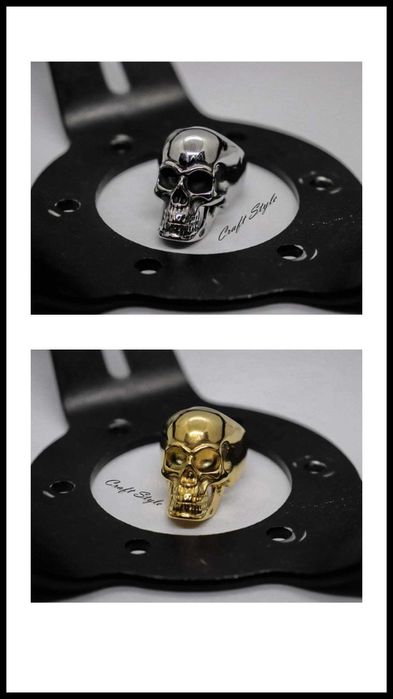 Anel Crânio de Caveira de Aço Inoxidável Masculino Nº10 (2 Cores)