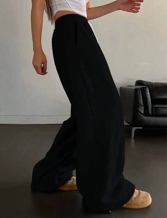 Спортивные штаны женские широкие прямые джинсы zara el milas brand топ