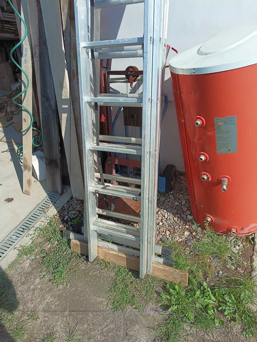 Drabina aluminiowa 2-elementowa rozsuwana 3.5m - 6m (możliwość 3. elementu)