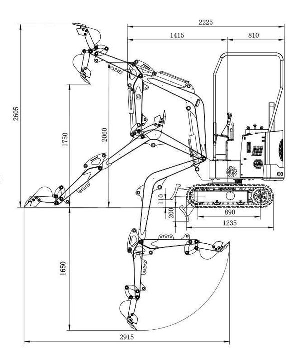 Minikoparka KRAFT KE10HHT NOWA Osprzęt Transport Serwis