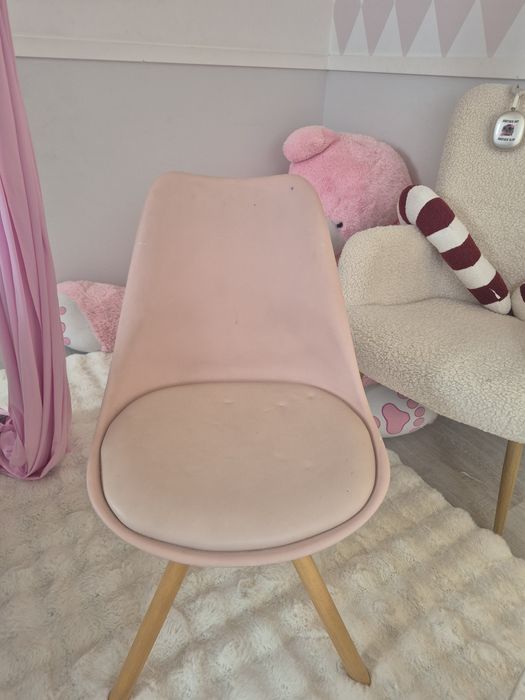Fotel do biurka  pudrowy róz