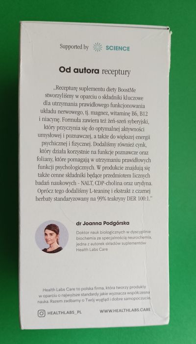 BoostMe na energię od Health Labs Care